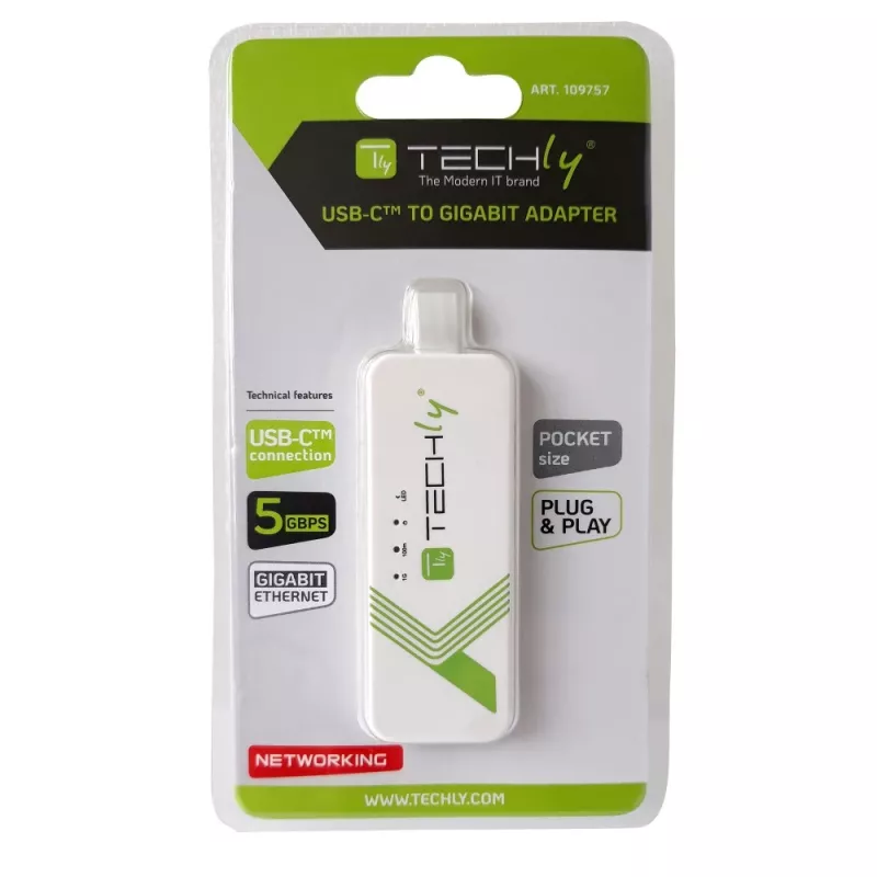 Techly IADAP USB31-ETGIGA3 karta sieciowa Ethernet 5000 Mbit/s