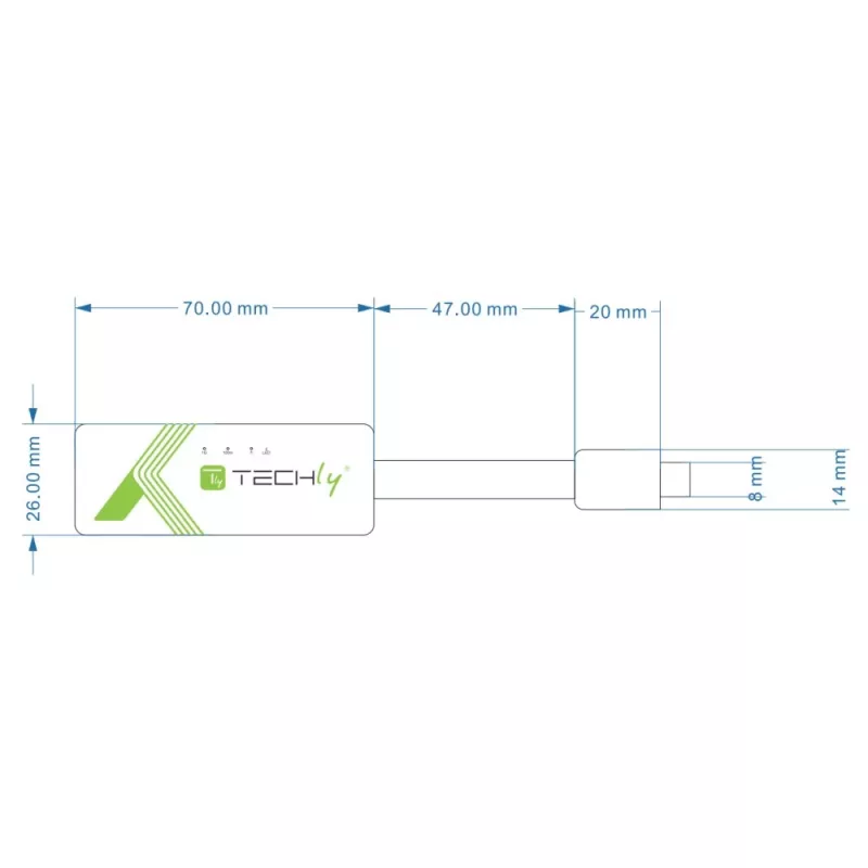 Techly IADAP USB31-ETGIGA3 karta sieciowa Ethernet 5000 Mbit/s