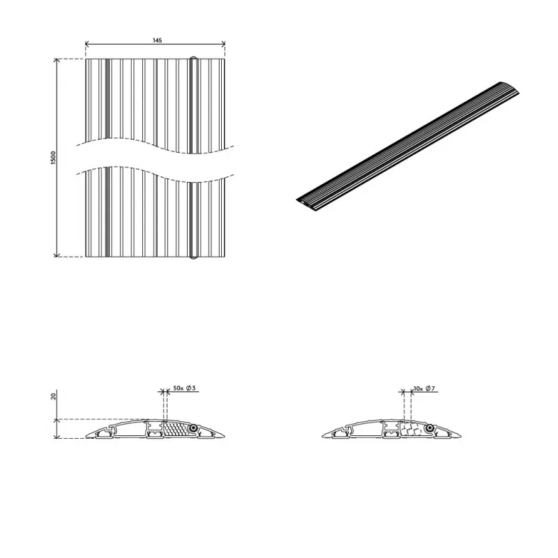 Dataflex 31.423 kanał kablowy Aluminium 1.5 m