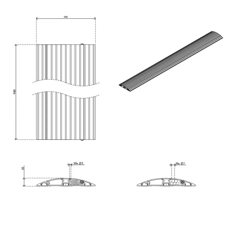 Dataflex 31.453 koryto kablowe Aluminium 1,18 m