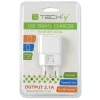 Techly, przejściówka z wtyczką włoską z 1 portem USB 5 V / 2,1 A, biała, IPW-USB-21EC