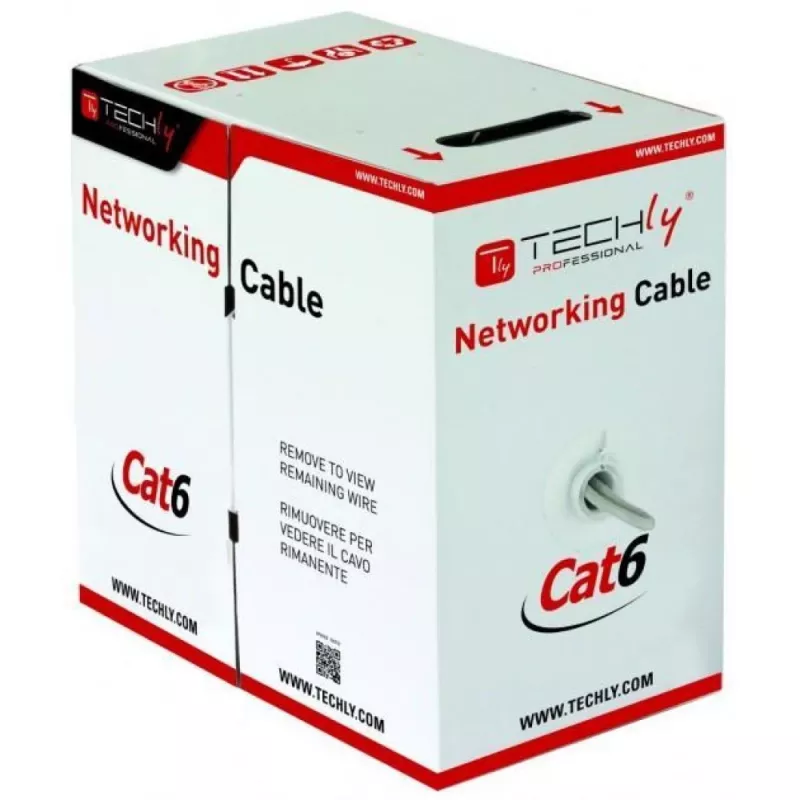 Techly ITP-C6U-FL kabel sieciowy Szary 305 m Cat6 U/UTP (UTP)