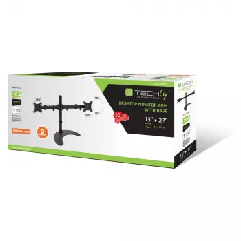 Techly Podstawa biurkowa do 2 monitorów 13-27 cali z podstawą wys. 400m ICA-LCD 3410 68,6 cm (27 cali) Czarny