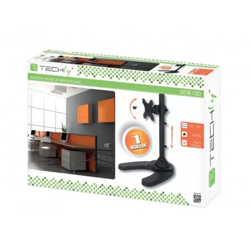 Techly Stojak biurkowy na 1 monitor 13–27 cali z podstawą ICA-LCD 3500