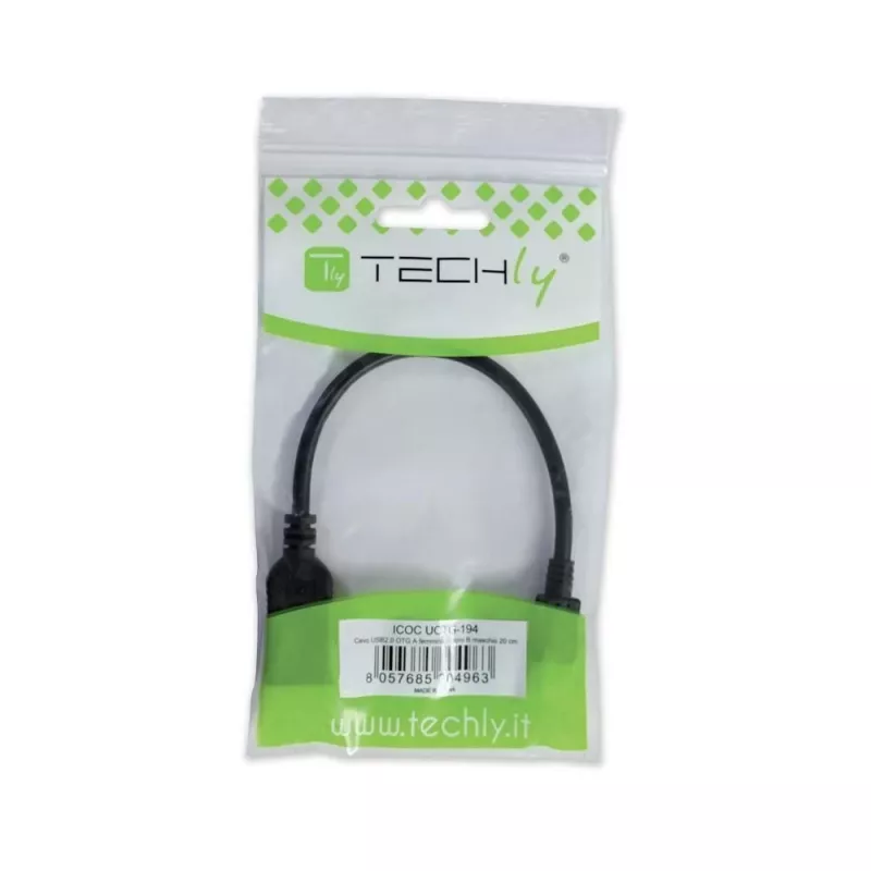 Techly USB2.0 OTG kabel A Female / Micro B Male 0.2 m ICOC UOTG-194