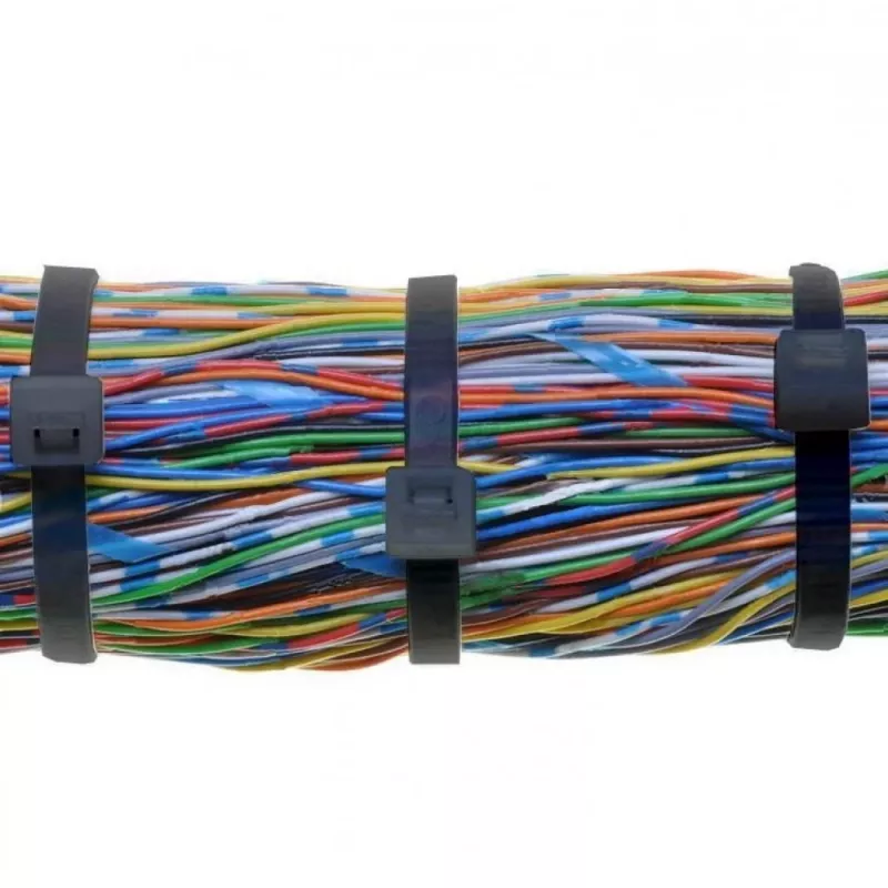 Techly ISWT-14235-BK Opaski zaciskowe nylonowe, 142 x 3,5 mm, 100 szt., czarne