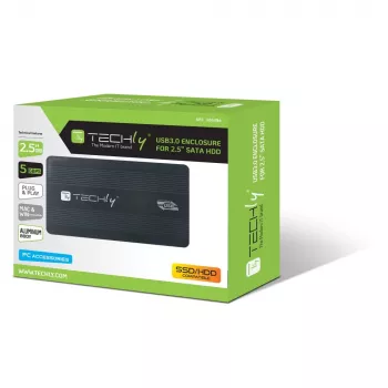 Techly External Box USB 3.0 2.5 SATA” I-CASE SU3-25B, 2.5 cala, Serial ATA, 5 Gbit/s, Czarny