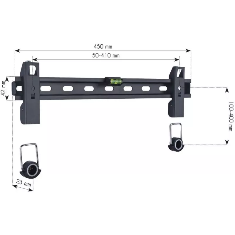 Techly 23-55 Ścienne stałe smukłe mocowanie do LED TV LCD czarne” ICA-PLB 139M