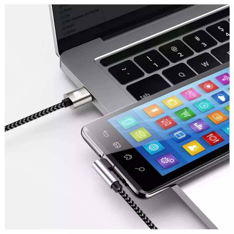 Kabel USB Techly ICOC MU2AC9-005-AL USB 2.0 0,5 m USB A USB C Czarny, Szary
