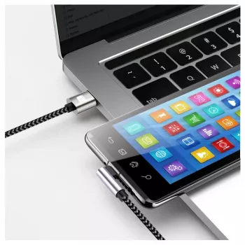 Kabel USB Techly ICOC MU2CC9-005-AL USB 2.0 0,5 m USB C Szary, Czarny