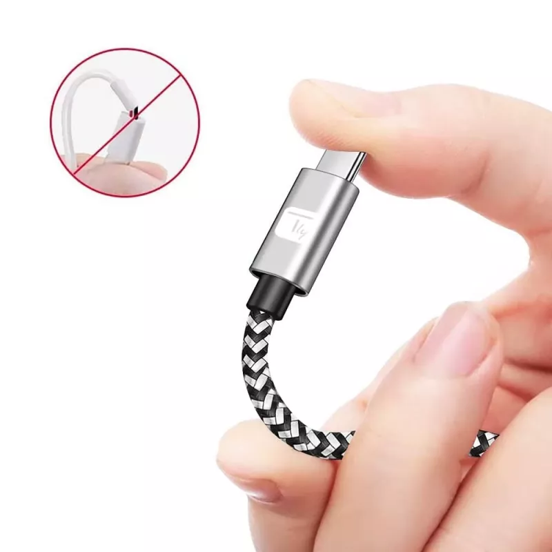 Techly Cavo USB-C Maschio 2.0 / USB-C Maschio Angolato 3A 1 m Alluminio
