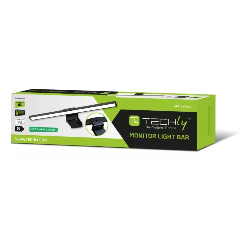 Techly I-LAMP-DSK11 lampka monitorowa Czarny 66 250 lm