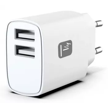 Ładowarka do urządzeń mobilnych Techly IPW-USB-12W2A słuchawki, głośnik przenośny, powerbank, smartfon, tablet biała AC wewnętrzna