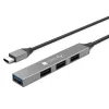 Stacja dokująca/replikator portów Techly IUSB32-HUB4C-3U2SLS przewodowa USB 3.2 Gen 1 (3.1 Gen 1) Type-C szary