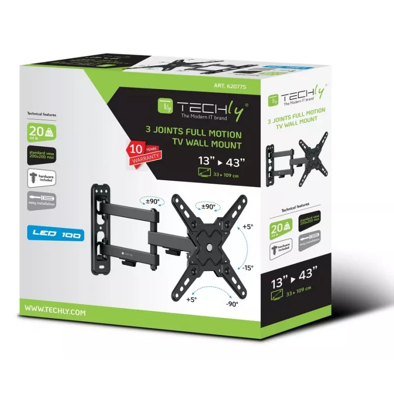 Techly ICA-LCD 423 uchwyt/stojak TV 106,7 cm (42 cale) Czarny