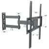 Techly 32-55 cali Full-Motion LED LCD TV Uchwyt ścienny, 400 x 400 mm, -15 - 10°, 10 - 90°, 180°, Stal, Czarny