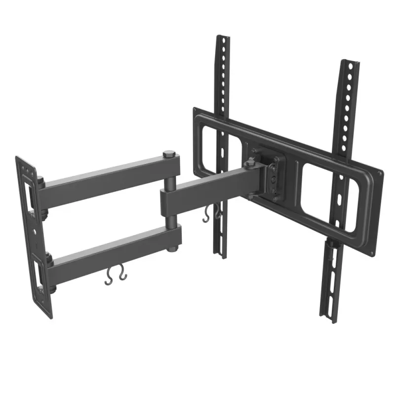 Techly 32-55 cali Full-Motion LED LCD TV Uchwyt ścienny, 400 x 400 mm, -15 - 10°, 10 - 90°, 180°, Stal, Czarny