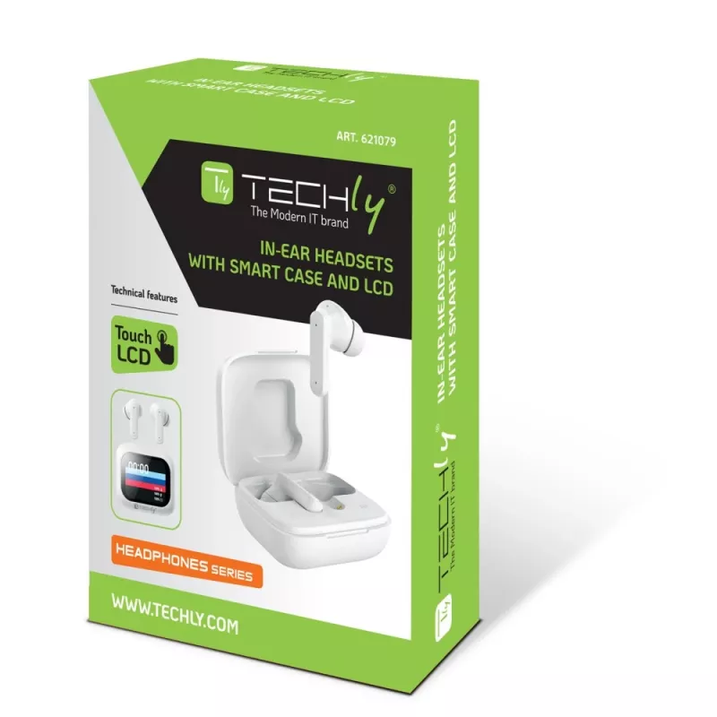 Techly ICC SB-BLT08W słuchawki/zestaw słuchawkowy True Wireless Stereo (TWS) Douszne Połączenia/Muzyka Bluetooth Biały