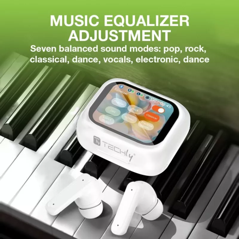 Techly ICC SB-BLT08W słuchawki/zestaw słuchawkowy True Wireless Stereo (TWS) Douszne Połączenia/Muzyka Bluetooth Biały