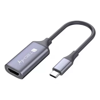 Techly I-USB-VIDEO-C4K adapter kabla wideo HDMI Typ A (Standard) USB Typ-C Srebrny