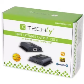 Techly IDATA-EXTIP-383V4 Nadajnik i odbiornik AV Czarny