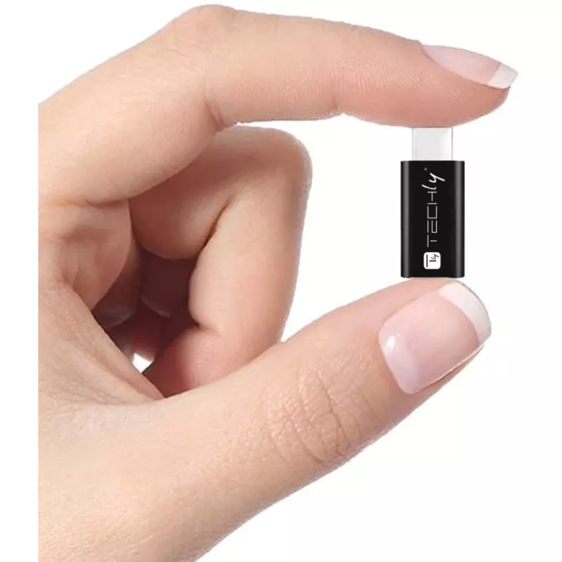 Techly IADAP USBC-MBKT adapter Micro-USB Czarny