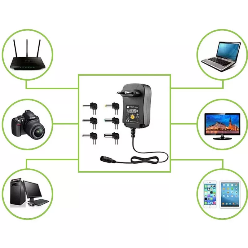 Zasilacz sieciowy/inwerter Techly IPW-NTS1000G2 Wewnętrzny 12 W Czarny
