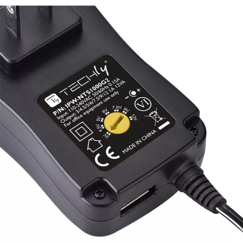 Zasilacz sieciowy/inwerter Techly IPW-NTS1000G2 Wewnętrzny 12 W Czarny