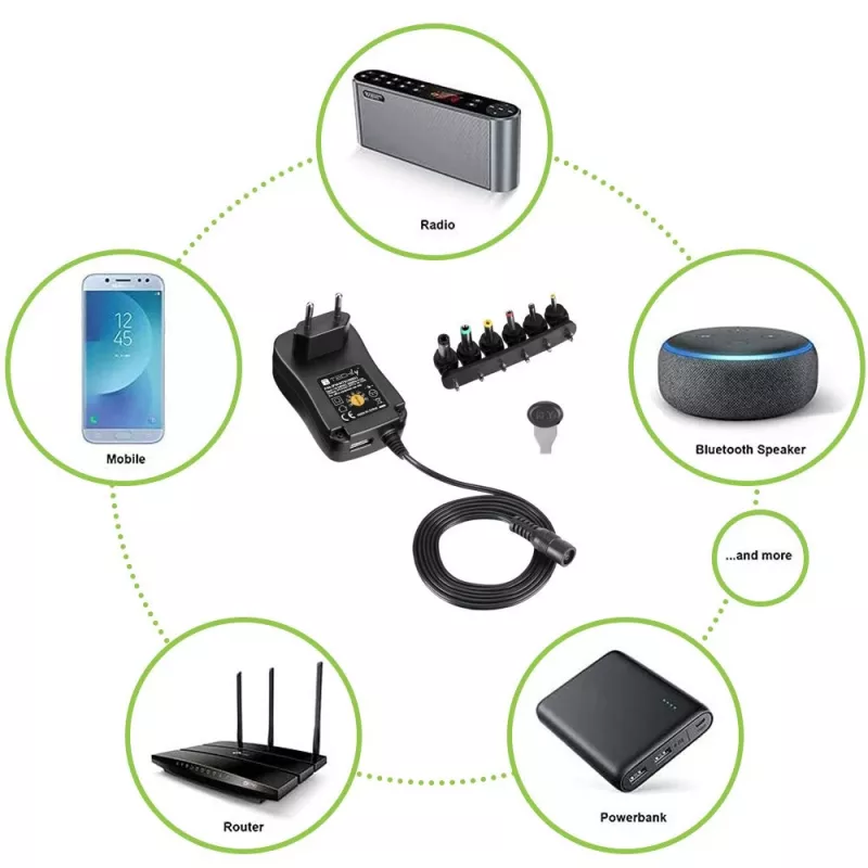 Zasilacz sieciowy/inwerter Techly IPW-NTS1000G2 Wewnętrzny 12 W Czarny