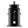 Techly Mini ładowarka samochodowa 2 porty USB-A Quick Charge 3.0 36 W w czarnej metalowej obudowie
