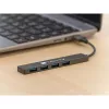 Techly IUSB32-HUB4A-4U3SL stacja dokująca/replikator portów do laptopa Przewodowa USB 3.2 Gen 1 (3.1 Gen 1) Typ-A Szary