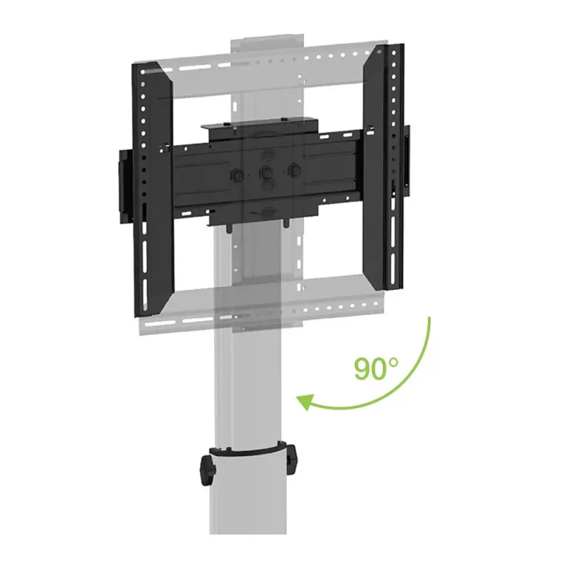 Statyw podłogowy Techly do telewizorów od 32 cali do 65 cali, 165,1 cm (65 cali), 400 x 200 mm, 600 x 400 mm, 90°, aluminium, czarny, srebrny