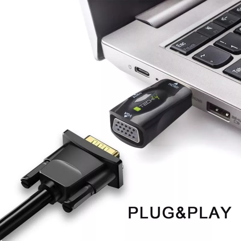 Techly IDATA HDMI-VGA2MABT2 konwerter sygnału wideo Pasywny konwerter wideo 1920 x 1080 pikseli