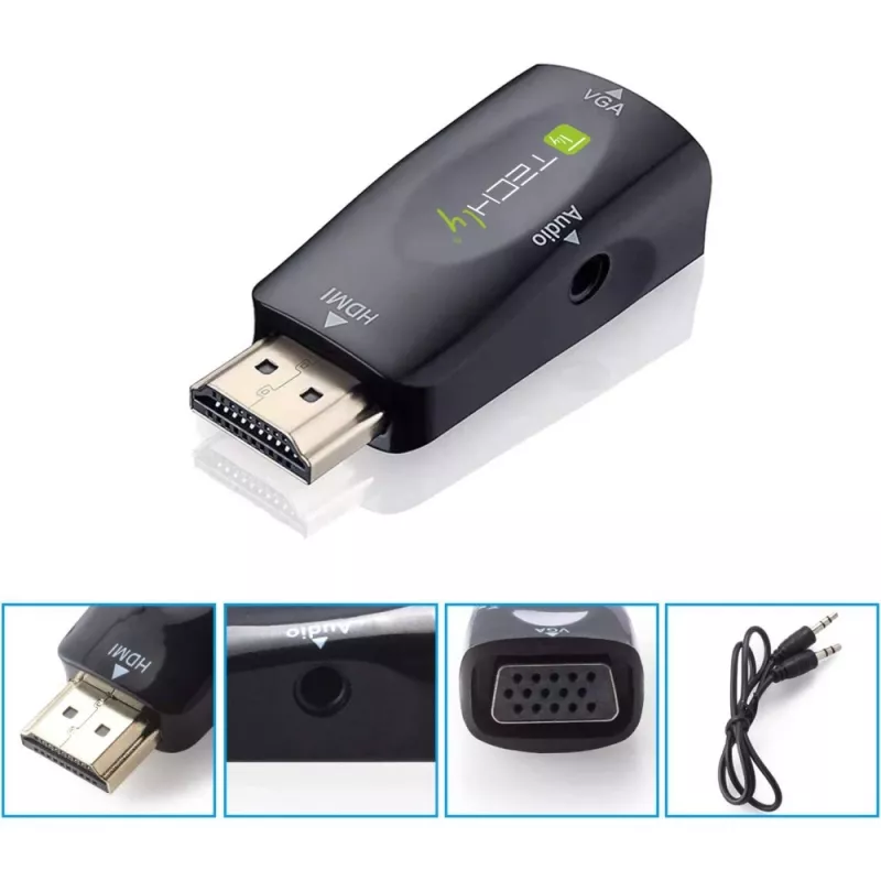Techly IDATA HDMI-VGA2MABT2 konwerter sygnału wideo Pasywny konwerter wideo 1920 x 1080 pikseli
