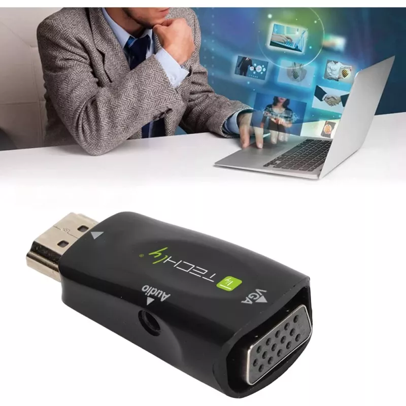 Techly IDATA HDMI-VGA2MABT2 konwerter sygnału wideo Pasywny konwerter wideo 1920 x 1080 pikseli