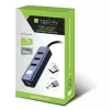 Techly IDATA USB-ETGIGA3CA stacja dokująca/replikator portów do laptopa przewodowa USB 3.2 Gen 1 (3.1 Gen 1) Type-A + Type-C czarny, srebrny