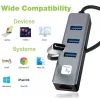 Techly IDATA USB-ETGIGA3CA stacja dokująca/replikator portów do laptopa przewodowa USB 3.2 Gen 1 (3.1 Gen 1) Type-A + Type-C czarny, srebrny