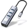 Techly IDATA USB-ETGIGA3CA stacja dokująca/replikator portów do laptopa przewodowa USB 3.2 Gen 1 (3.1 Gen 1) Type-A + Type-C czarny, srebrny