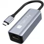 Techly IDATA USB-ETGIGA-CA stacja dokująca/replikator portów do laptopa Przewodowa USB 3.2 Gen 1 (3.1 Gen 1) Type-C Czarny, Srebrny