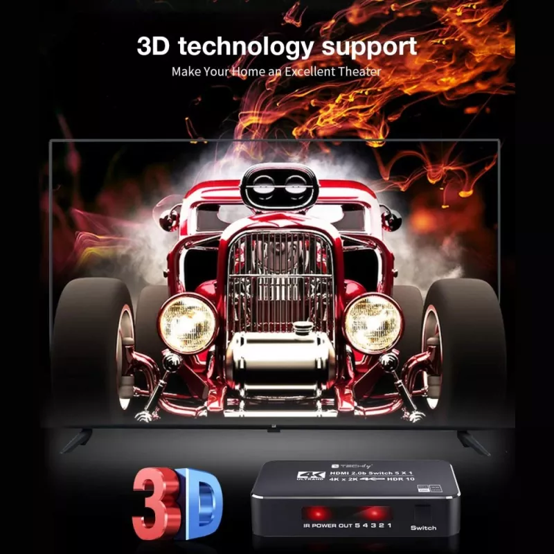 Techly IDATA HDMI2-4K5160B przełącznik wideo HDMI
