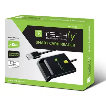 Techly I-CARD CAM-USB2TY2 czytnik kart inteligentnych Wewnątrz USB USB Type-A Czarny