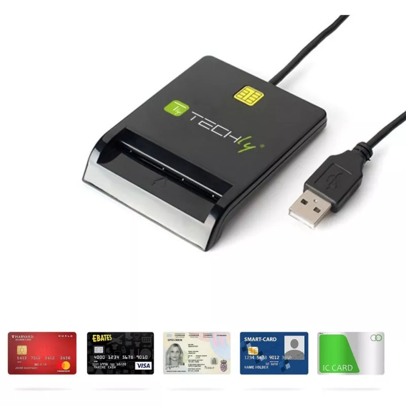 Techly I-CARD CAM-USB2TY2 czytnik kart inteligentnych Wewnątrz USB USB Type-A Czarny