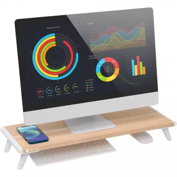Uchwyt / podstawka pod monitor Techly ICA-MS 389 Biurko Biały, Drewno