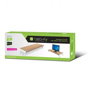 Uchwyt / podstawka pod monitor Techly ICA-MS 389 Biurko Biały, Drewno