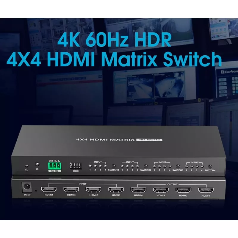 Techly IDATA HDMI-MX44 przełącznik matrycowy AV przełącznik matrycowy AV 4 W