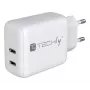Techly IPW-USB-2C35W ładowarka do urządzeń mobilnych Laptop, Smartfon, Tablet Biały AC Szybkie ładowanie Do użytku wewnątrz pomieszczeń