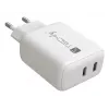 Techly IPW-USB-2C35W ładowarka do urządzeń mobilnych Laptop, Smartfon, Tablet Biały AC Szybkie ładowanie Do użytku wewnątrz pomieszczeń