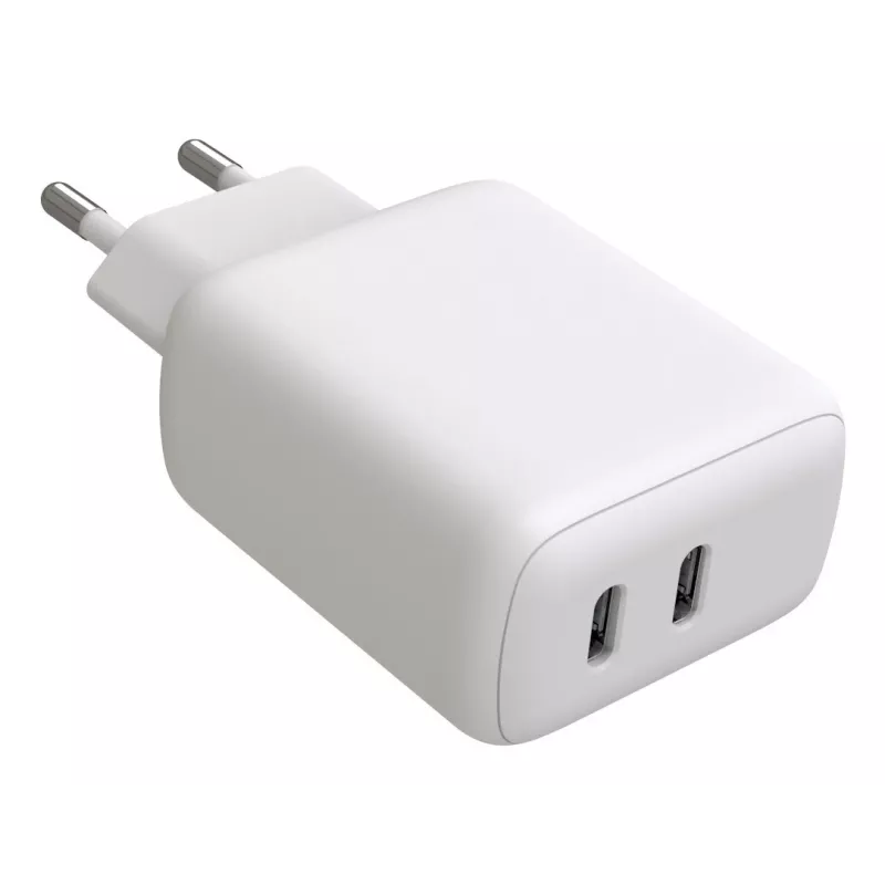 Techly IPW-USB-2C35W ładowarka do urządzeń mobilnych Laptop, Smartfon, Tablet Biały AC Szybkie ładowanie Do użytku wewnątrz pomieszczeń