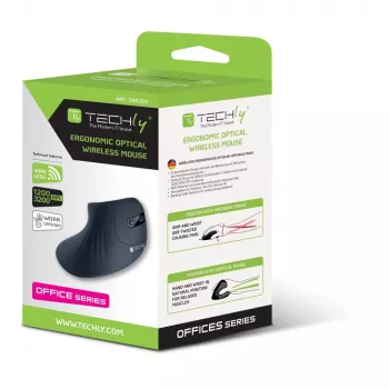 Techly IM 1100-VM-B mysz Medyczna Praworęczna RF Wireless Optyczna 3200 DPI