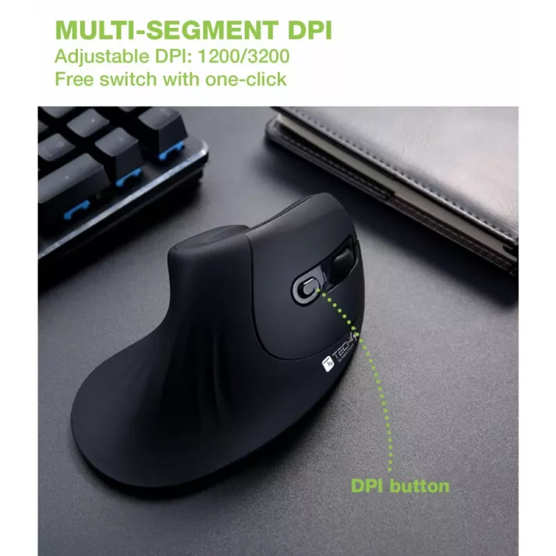 Techly IM 1100-VM-B mysz Medyczna Praworęczna RF Wireless Optyczna 3200 DPI